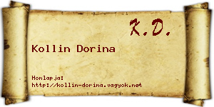 Kollin Dorina névjegykártya